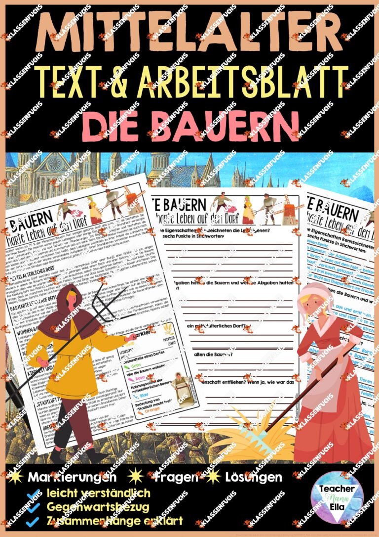 Mittelalter Ständegesellschaft – Die Bauern – Arbeitsblätter & Lösungen